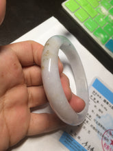 Load image into Gallery viewer, 61.2mm Certified Type A 100% Natural light green/white/brown/purple Jadeite Jade bangle AH82-0480