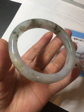 Load image into Gallery viewer, 57.5mm Certified Type A 100% Natural icy watery white purple black brown seaweeds and golden sand Jadeite Jade bangle H159-7064