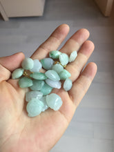 Load image into Gallery viewer, Type A 100% Natural icy watery sunny green/purple/white Jadeite Jade Peach Pendant group PA137