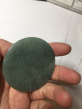 Load image into Gallery viewer, 52.5mm 100% natural blue/gray with fly snow Guatemala jadeite jade Guanyin (观音) safe and sound pendant/worry stone/decor AA25