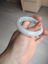 Load image into Gallery viewer, 47.5mm certified 100% natural Type A icy watery green white oval jadeite jade bangle BP46-9356