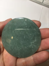 Load image into Gallery viewer, 52.5mm 100% natural blue/gray with fly snow Guatemala jadeite jade Guanyin (观音) safe and sound pendant/worry stone/decor AA25