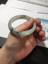 Load image into Gallery viewer, 51.5mm certified Type A 100% Natural icy watery light green white oval Jadeite Jade bangle BS65-7412