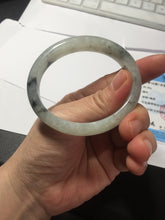 Load image into Gallery viewer, 51.5mm certified Type A 100% Natural icy watery light green white oval Jadeite Jade bangle BS65-7412