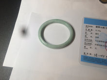Load image into Gallery viewer, 49mm certified 100% natural Type A light green/white oval jadeite jade bangle BG28-5445