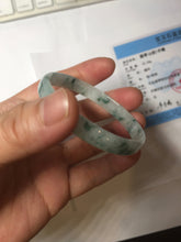 Load image into Gallery viewer, 51mm Certified Type A 100% Natural icy watery light green with green floating flowers thin Jadeite Jade bangle PJ57-1885
