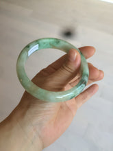 Load image into Gallery viewer, 59.5mm certified Type A 100% Natural sunny green Jadeite bangle AX76-6145