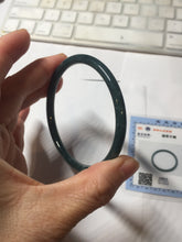 Load image into Gallery viewer, 60.2mm Certified Type A 100% Natural light green/blue/gray Guatemala slim round cut Jadeite bangle BP209-1026