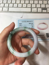 Load image into Gallery viewer, 53.7mm Certified 100% natural Type A Green & Light Purple jadeite jade bangle PH243-0178