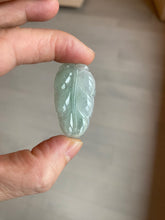 Load image into Gallery viewer, Certified type A 100% Natural icy watery green Jadeite Jade leaf pendant BH59-5-2611