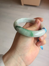 Load image into Gallery viewer, 56mm certified 100% natural icy watery light white/sunny green jadeite jade bangle BN72-3878