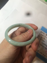 Load image into Gallery viewer, 49mm certified 100% natural Type A light green/white oval jadeite jade bangle BG28-5445