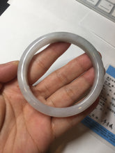 Load image into Gallery viewer, 57.5mm Certified Type A 100% Natural icy watery white purple black brown seaweeds and golden sand Jadeite Jade bangle H160-7068