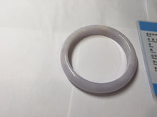 Load image into Gallery viewer, 56.1mm certified 100% Natural type A light purple white Jadeite Jade bangle PH194-8257
