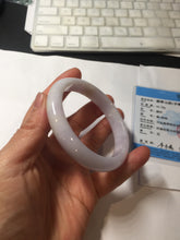 Load image into Gallery viewer, 56.1mm certified 100% Natural type A light purple white Jadeite Jade bangle PH194-8257