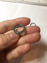 Load image into Gallery viewer, Size 1 1/4 (12.7mm) 100% natural type A icy watery green/blue/gray Guatemala jadeite jade band ring group AA106