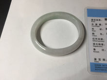 Load image into Gallery viewer, 47.5mm certified 100% natural Type A icy watery green white oval jadeite jade bangle BP46-9356