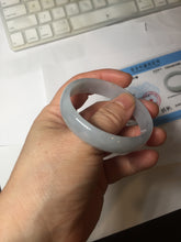 Load image into Gallery viewer, 51mm Certified Type A 100% Natural Icy Watery Misty Gray Violet White thin Jadeite Jade Bangle PJ58-1888