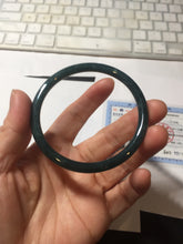 Load image into Gallery viewer, 58.8mm Certified Type A 100% Natural light green/blue/gray Guatemala slim round cut Jadeite bangle BP210-1021