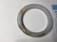 Load image into Gallery viewer, 57.5mm Certified Type A 100% Natural icy watery white purple black brown seaweeds and golden sand Jadeite Jade bangle H161-7033
