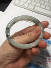 Load image into Gallery viewer, 51.5mm certified Type A 100% Natural icy watery light green white oval Jadeite Jade bangle BS65-7412