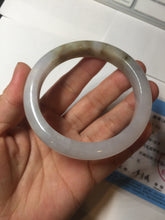 Load image into Gallery viewer, 57.5mm Certified Type A 100% Natural icy watery white purple black brown seaweeds and golden sand Jadeite Jade bangle H161-7033