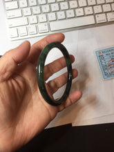 Load image into Gallery viewer, 62mm Certified 100% Natural Fresh Young Green/Dark Green/Black Green Ink Painting (绿水墨) Round Cut Nephrite (Wulanhai 乌兰海碧玉) Bangle HF133-7301