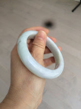 Load image into Gallery viewer, 58.3mm Certified 100% natural Type A light green/white chubby jadeite jade bangle BF78-4501