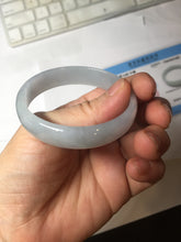 Load image into Gallery viewer, 51mm Certified Type A 100% Natural Icy Watery Misty Gray Violet White thin Jadeite Jade Bangle PJ58-1888
