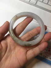 Load image into Gallery viewer, 57.5mm Certified Type A 100% Natural icy watery white purple black brown seaweeds and golden sand Jadeite Jade bangle H161-7033