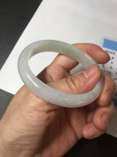 Load image into Gallery viewer, 47.5mm certified 100% natural Type A icy watery green white oval jadeite jade bangle BP46-9356