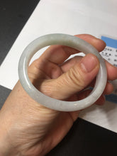 Load image into Gallery viewer, 47.5mm certified 100% natural Type A icy watery green white oval jadeite jade bangle BP46-9356