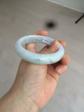 Load image into Gallery viewer, 58.3mm Certified 100% natural Type A light green/white chubby jadeite jade bangle BF78-4501