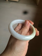 Load image into Gallery viewer, 54.5mm Certified 100% natural Type A sunny green/yellow/white jadeite jade bangle L148-5353