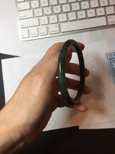 Load image into Gallery viewer, 62mm Certified 100% Natural Fresh Young Green/Dark Green/Black Green Ink Painting (绿水墨) Round Cut Nephrite (Wulanhai 乌兰海碧玉) Bangle HF133-7301
