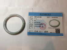 Load image into Gallery viewer, 60.1mm certified Type A 100% Natural dark green gray light purple with brown flying dandelions slim round cut Jadeite Jade bangle PH212-3249
