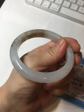 Load image into Gallery viewer, 57.5mm Certified Type A 100% Natural icy watery white purple black brown seaweeds and golden sand Jadeite Jade bangle H161-7033