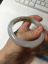 Load image into Gallery viewer, 57.5mm Certified Type A 100% Natural icy watery white purple black brown seaweeds and golden sand Jadeite Jade bangle H161-7033