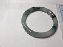 Load image into Gallery viewer, 55.6mm Certified Type A 100% Natural Dark Green Blue Gray Black Moonlit Ink (水墨月色) Round Cut Jadeite Jade Bangle AZ142-0750