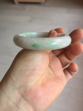 Load image into Gallery viewer, Shopify only. 55.7mm certified 100% natural icy watery light white/sunny green jadeite jade bangle BN73-9363
