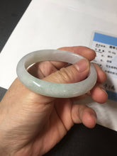 Load image into Gallery viewer, 47.5mm certified 100% natural Type A icy watery green white oval jadeite jade bangle BP46-9356
