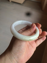 Load image into Gallery viewer, 54.5mm Certified 100% natural Type A sunny green/yellow/white jadeite jade bangle L148-5353