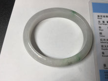 Load image into Gallery viewer, 47mm certified 100% natural Type A icy watery sunny green white oval jadeite jade bangle BP47-9362