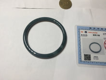 Load image into Gallery viewer, 59mm Certified Type A 100% Natural light green/blue/gray Guatemala slim round cut Jadeite bangle BP211-1014
