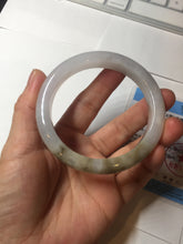 Load image into Gallery viewer, 57.5mm Certified Type A 100% Natural icy watery white purple black brown seaweeds and golden sand Jadeite Jade bangle H161-7033