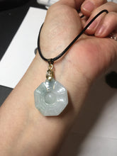 Load image into Gallery viewer, 100% natural type A light green dark green jadeite jade 3D the eight trigrams(Bagua,八卦) pendant group AX151