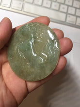 Load image into Gallery viewer, 100% Natural type A green jadeite Jade horse pendant worry stone AA28