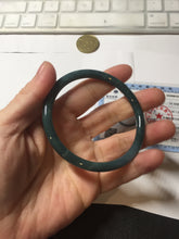 Load image into Gallery viewer, 59mm Certified Type A 100% Natural light green/blue/gray Guatemala slim round cut Jadeite bangle BP211-1014
