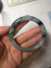 Load image into Gallery viewer, 55.6mm Certified Type A 100% Natural Dark Green Blue Gray Black Moonlit Ink (水墨月色) Round Cut Jadeite Jade Bangle AZ142-0750