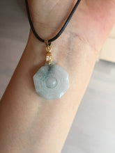 Load image into Gallery viewer, 100% natural type A light green dark green jadeite jade 3D the eight trigrams(Bagua,八卦) pendant group AX151